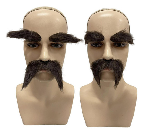 2x Bigotes Y Cejas Postizas Postizas, Facial Postizo Para