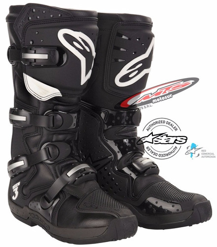 Botas Motocross Enduro Cros Alpinestar Tech 3 Negra Moto Sur