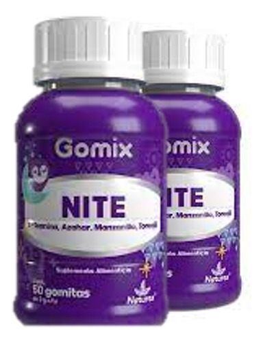 Gomix Nite 2 Pack Relajante, Tranquilizante Insomnio, Estres
