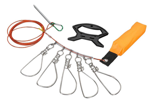 3 Kit Completo De Pesca En Acero Inoxidable Con De 5m