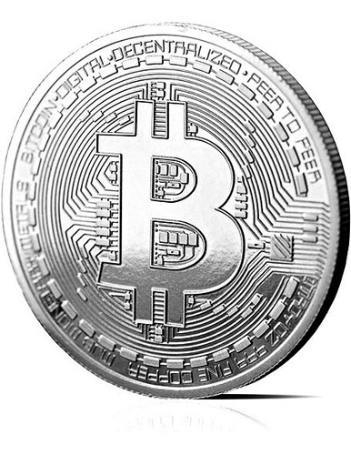 Moneda Conmemorativa Bitcoin Con Baño En Plata Ley 950