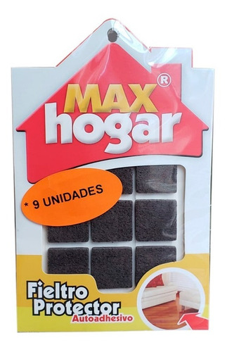 Fieltro Protector Adhesivo Muebles 24x24mm 9und Max Hogar