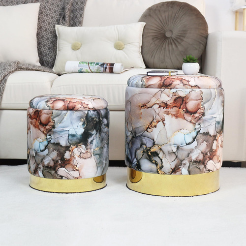 Inspi Decor Storage Otoman - Velvet Otoman Con Almacenamient