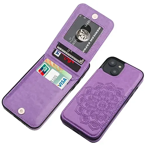 Funda Iphone 14 Libro Funda Cartera Para IPhone 14 - Cuero Sintético Con Ranuras Para Tarjetas - Cierre Magnético Y Soporte Integrado Protección Estilo Elegante