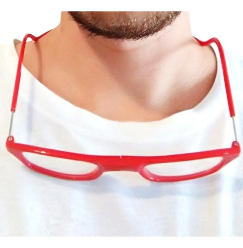 Oculos De Leitura Descanso Perto Com Imã +1,50 Vermelho