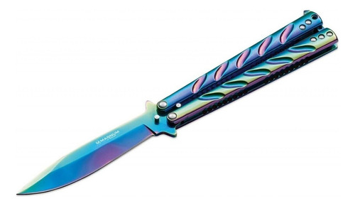 Navaja Mariposa Magnum By Boker Ex401 Balisong Arco Iris 440