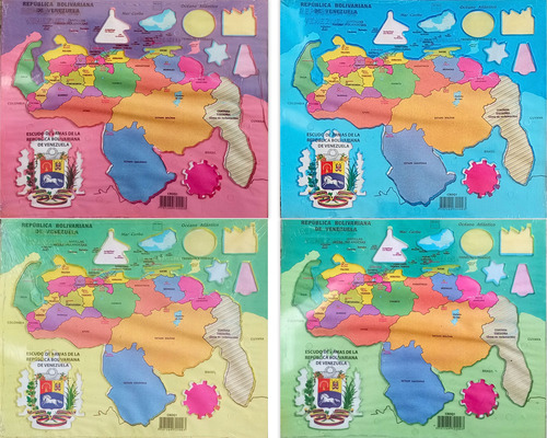 Pack 4 Plantillas Del Mapa De Venezuela Y El Escudo