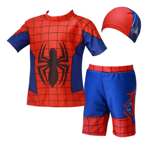 Traje De Baño Spiderman Niño Rashguard Hombre Araña Natacion
