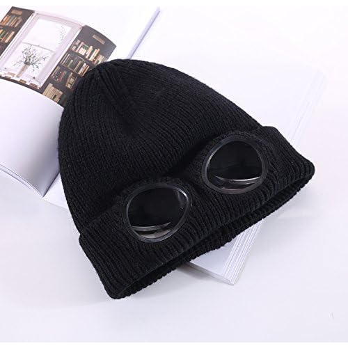 Manswill Gorro De Lana Unisex Con Gafas De Punto, Cálido Gor