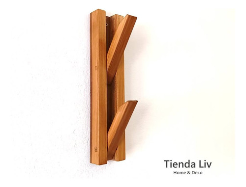 Imagen 2 de 6 de Perchero Pared 2 Ganchos Madera Rebatible Nórdico Vertical