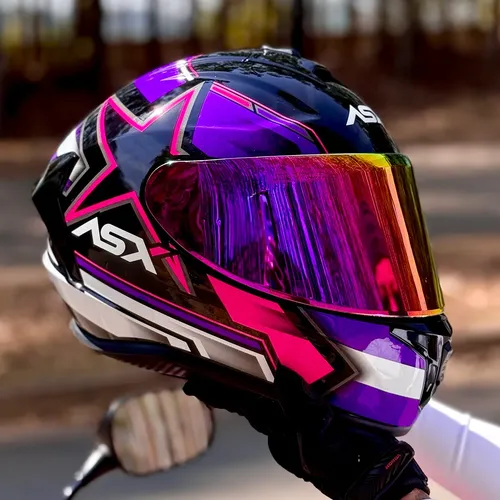 Capacete Moto Asx Draken Speedmax Pilot Preto Roxo Rosa