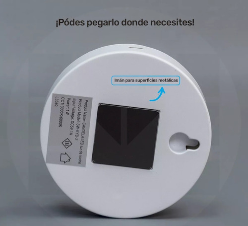 Luz Emergencia Recargable Led Con Sensor De Movimiento 6000k