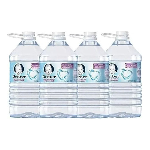 Agua Purificada Gerber Libre De Sodio 6 Piezas De 4l C/u