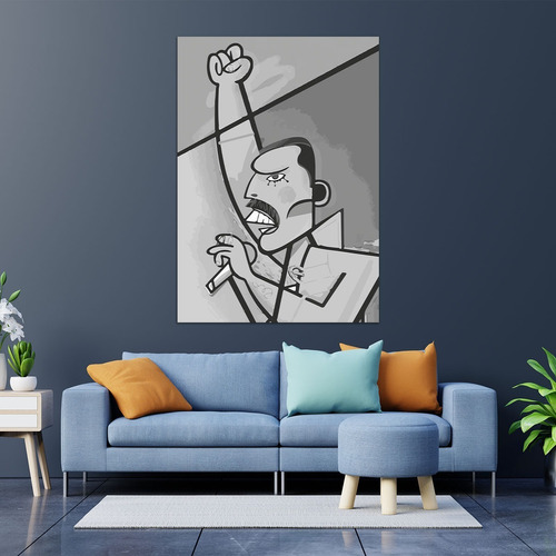 Cuadro Freddie Mercury Decorativo Artístico 59cm X 84cm Alce