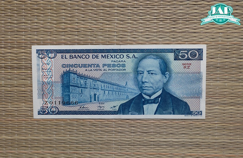 Billete Antiguo Coleccionable 50 Pesos Benito Juárez 1977