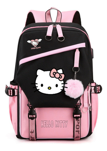 Linda Mochila Escolar De Hello Kitty Para Grados 3-6