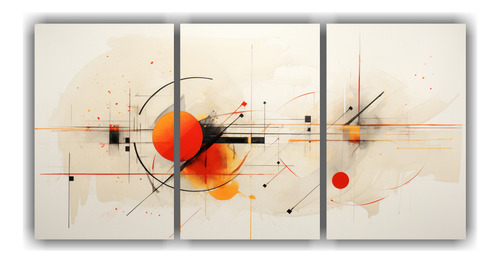 120x60cm Set 3 Canvas Horizontal Full Color Cuadro Abstracto