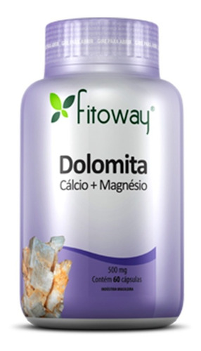 Dolomita (cálcio + Magnésio 500mg) - 60 Cápsulas - Fitoway