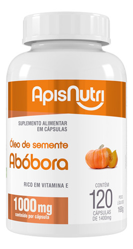 Óleo De Semente De Abóbora Apisnutri 120 Cápsulas.