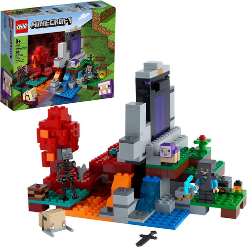 Lego Minecraft The Ruined Portal 21172 Incluye A Steve 316pz