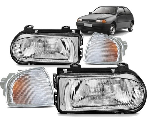 Kit 2 Farol + 2 Setas Parati Gol Saveiro G2 Bola 1995 A 2005