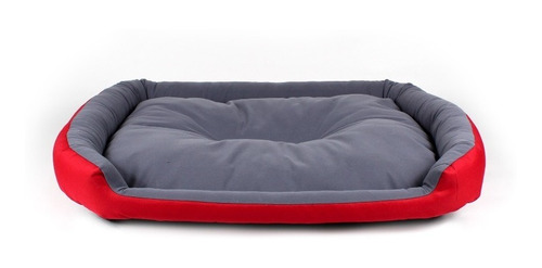 Cama Gigante Para Perro Resistente Color Rojo / Gris