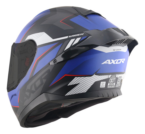Casco Moto Integral Axor Saber Shadow Doble Certificación
