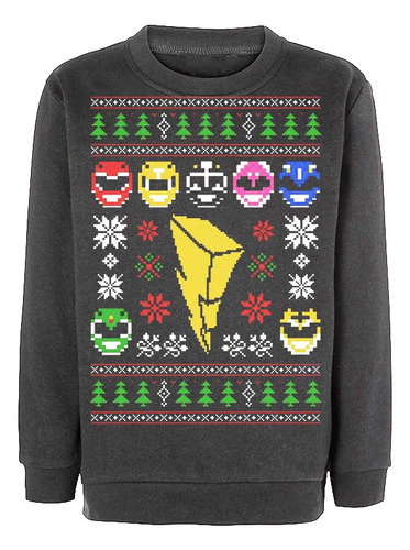 Sudadera Ugly Sweater Power Rangers Dino Retro Unisex Navida
