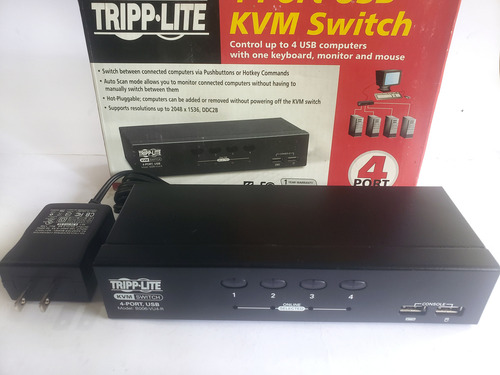 Switch Kvm Tripp Lite, B006-vu4, Sin Usar, Control De 4 Pcs (Usado)