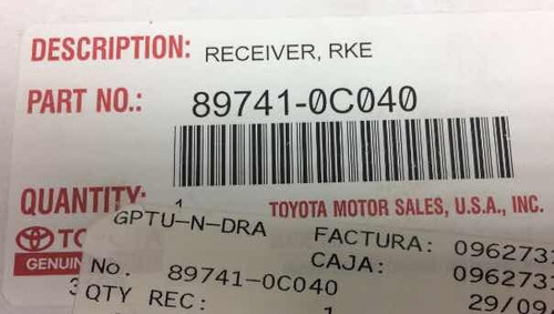Modulo Receptor Control De Puertas Toyota Tundra Original