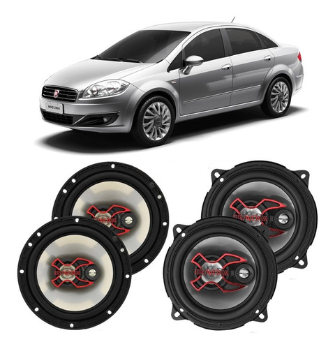 Auto Falante Fiat Linea 2007 A 2016 Bravox 200w Rms 4 Portas