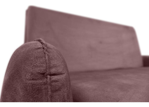 Sofá Cama Para Sala De Estar Zaia Com Baú Veludo Matrix Cor Rose