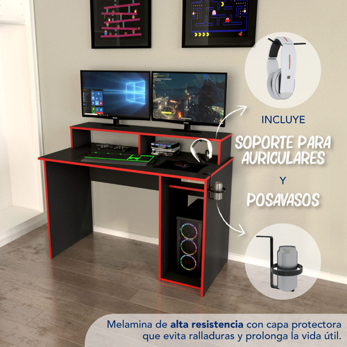 Escritorio Gamer Centro Estant Eg1r Pc Ps4 Xbox Mesa Gaming