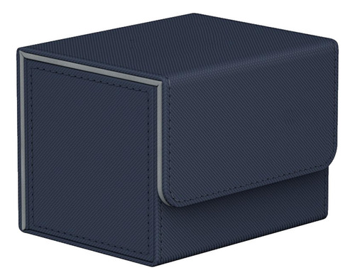 Caja De Baraja De Cartas Contenedor De Cuero Pu Azul Oscuro