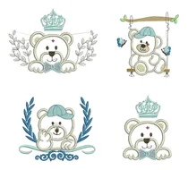 Comprar Matrices Maquinas Bordadoras Oso Bebes Laurel Corona Aplique