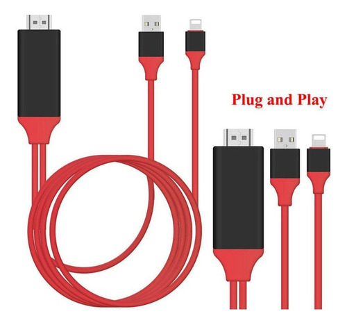 Adaptador Av De Tv Digital Para iPhone Cable Usb A Hdmi Hdtv