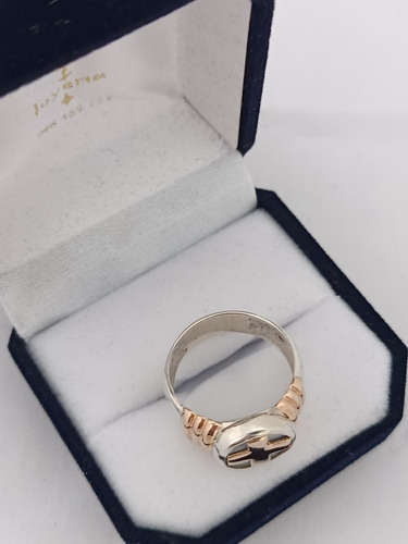 Anillo Profesión Enfermera-aux Enfermería Plata, Oro Y Nácar