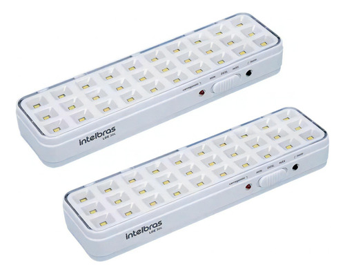 Kit 2 Luminárias De Emergência Autônoma Lde30l 2w 30 Leds Bivolt - Intelbras