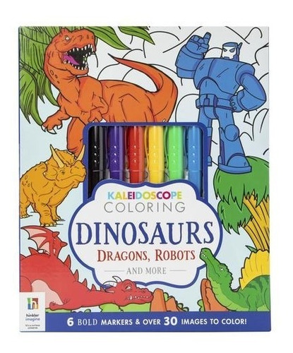 Set De Libro Para Colorear Dinosaurios Con Marcadores