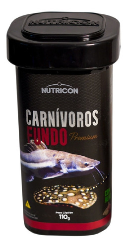 Ração Peixe Carnívoro Fundo Nutricon 110g Com Alho