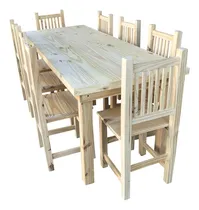 Comprar Combo Comedor Mesa 180x80 + 8 Sillas Hindu Recta Pino Macizo