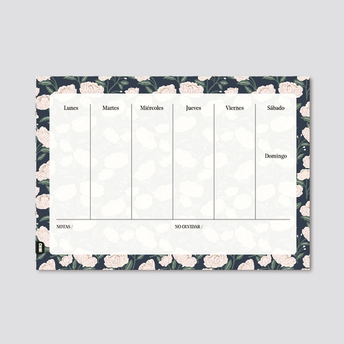 Block Planificador Semanal De Papel Floreado Planner Semana