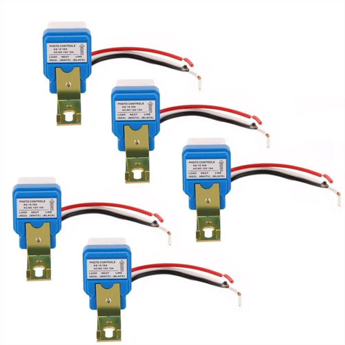 Pack 5 Fotocelda Sensor Encendido Luminarias De 12vdc, 10a