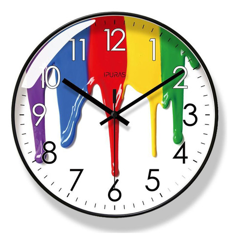 Reloj De Sala De Estar Con Pigmentos De Colores, Sencillo, R