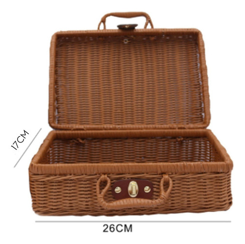 Cesta De Picnic, Maleta Tejida De Mimbre Vintage, Bolsa De A