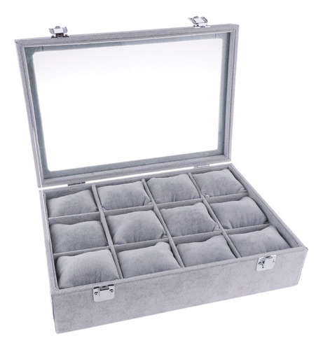 Caja Bandeja De 12 Compartimientos Con Cojín Para Pulseras