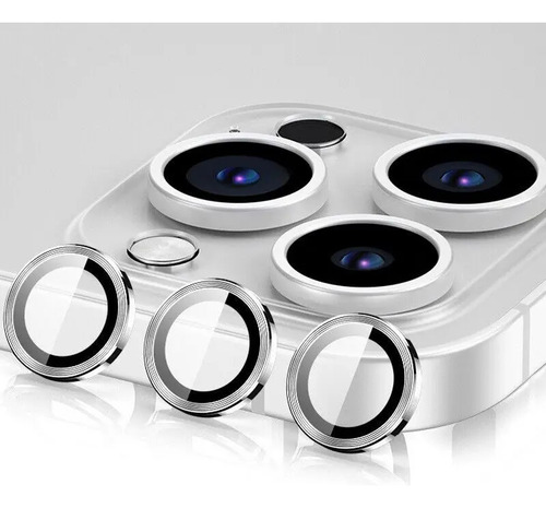 Pelicula Hprime Lente Aro Prata P/ iPhone 16 Pro /16 Pro Max