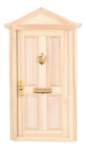 Mini Puerta De Madera Con Escena En Miniatura 1:12 De Materi