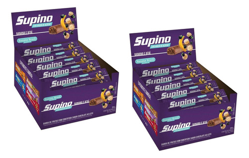 Kit 2 Caixas Barra Supino Zero Banana E Açai Com 16un De 24g