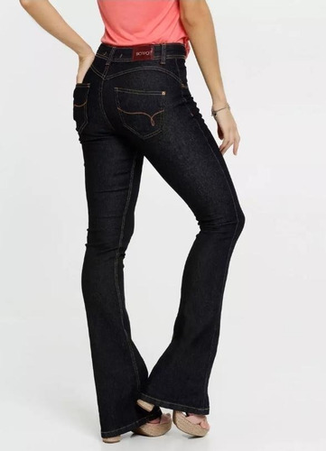 Calça Jeans Flare Feminina Biotipo Lisa Básica Confortável
